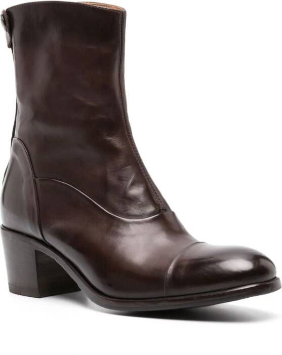Alberto Fasciani Oxana 70mm leather ankle boots Brown