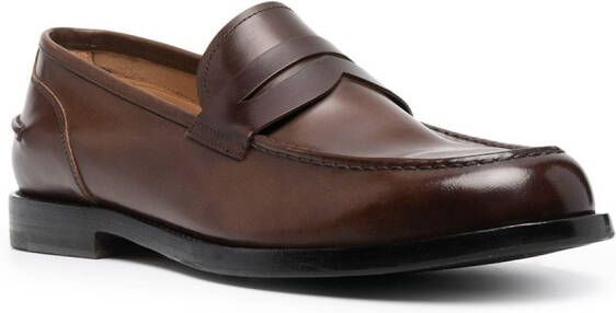 Alberto Fasciani slip-on leather loafers Brown