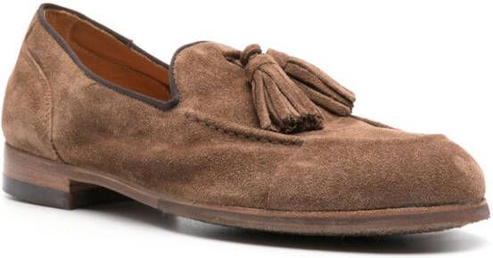Alberto Fasciani tassel-detailed suede loafers Brown