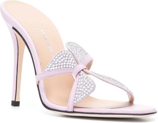 Alessandra Rich Butterfly crystal-embellished sandals Purple