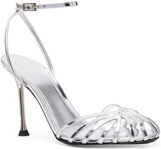 Alevì 100mm caged sandals Silver