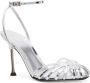Alevì 100mm caged sandals Silver - Thumbnail 2