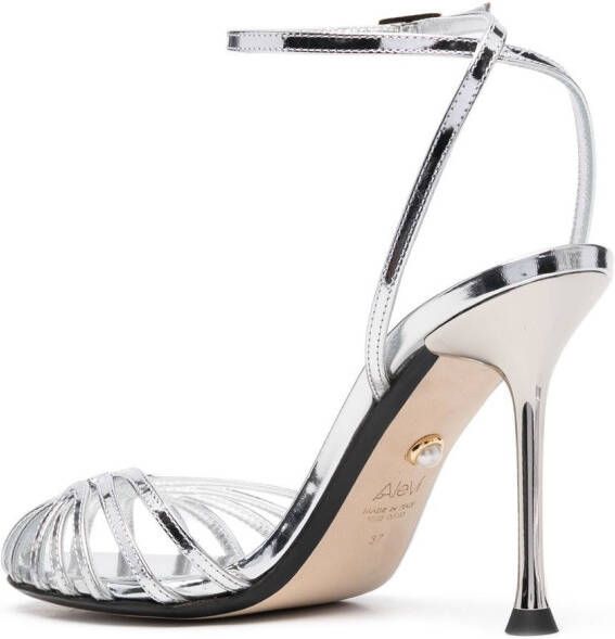 Alevì 100mm caged sandals Silver