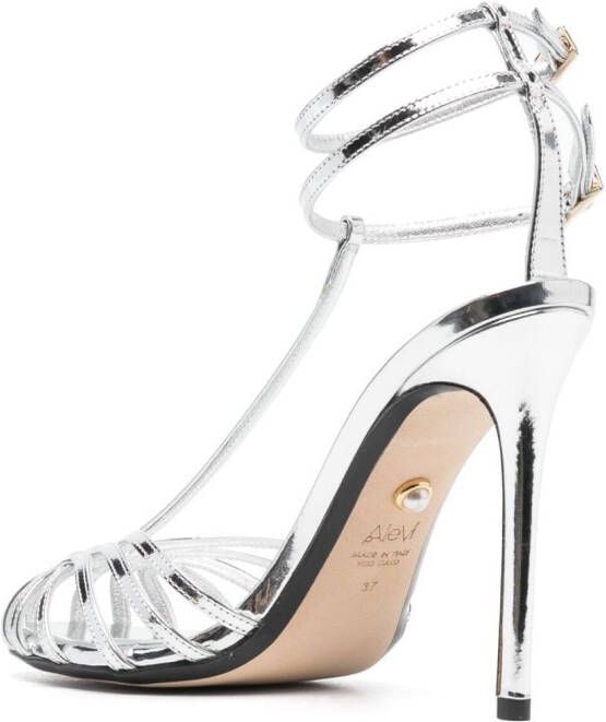 Alevì 110mm metallic-finish ankle-strap sandals