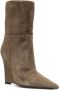 Alevì 115mm suede wedge boots Green - Thumbnail 2