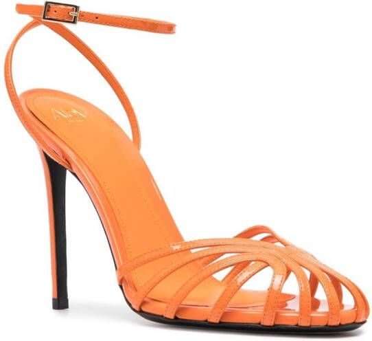 Alevì 120mm caged stiletto sandals Orange