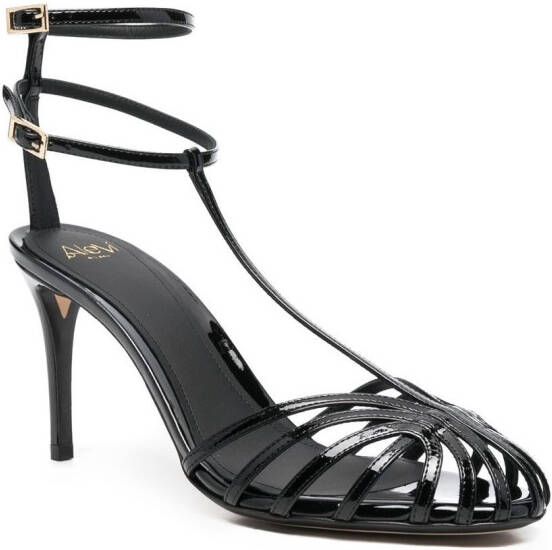 Alevì 90mm buckle-detail open-toe pumps Black