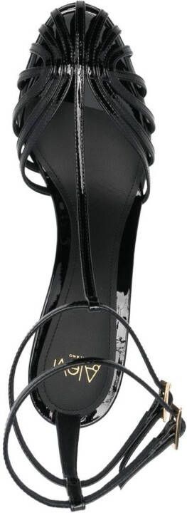 Alevì 90mm buckle-detail open-toe pumps Black