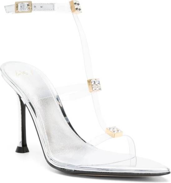 Alevì Addy 100mm crystal-embellished sandals Silver