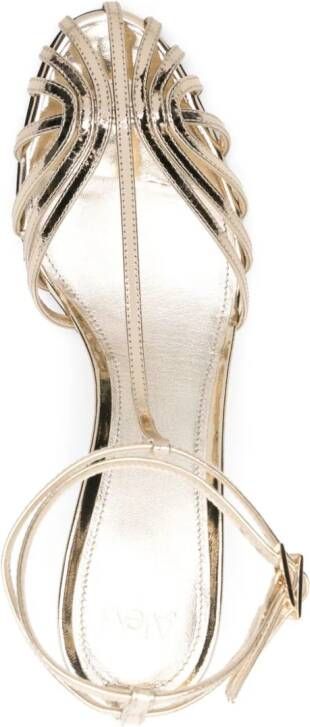 Alevì Ally 95mm caged sandals Gold