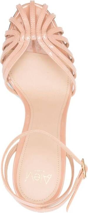 Alevì Ally 95mm patent-leather sandals Pink