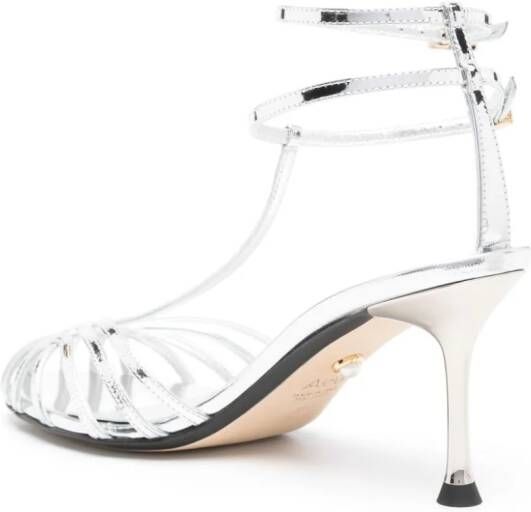 Alevì Anna 85mm mirrored leather pumps Silver
