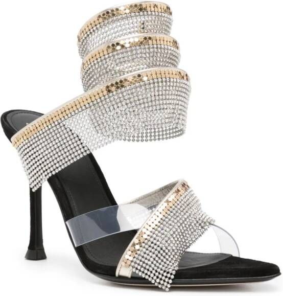 Alevì Bright-s 95mm crystal-embellished sandals Black