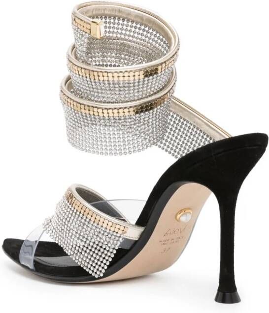 Alevì Bright-s 95mm crystal-embellished sandals Black