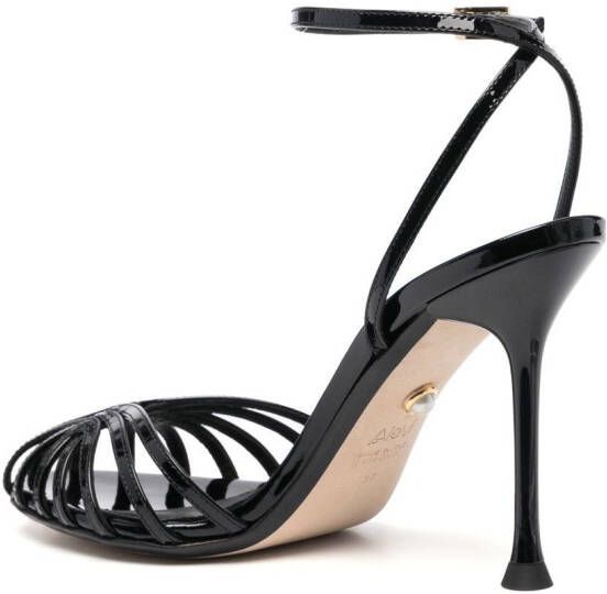 Alevì caged high-heeled stilettos sandals Black