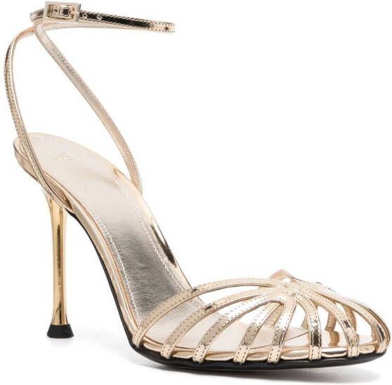 Alevì caged high-heeled stilettos sandals Gold