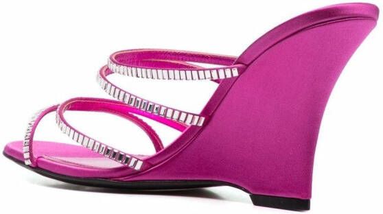 Alevì crystal-embellished open toe mules Pink