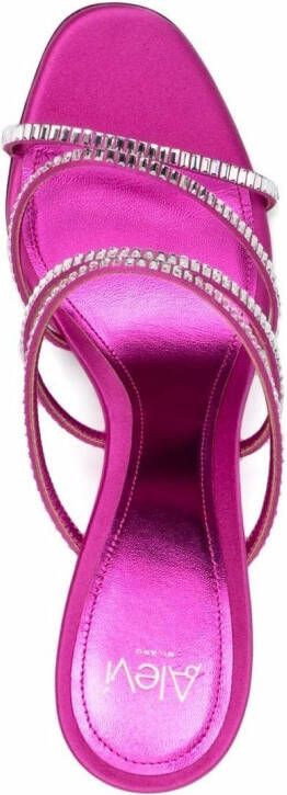 Alevì crystal-embellished open toe mules Pink