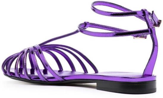 Alevì Elena almond-toe caged sandals Purple
