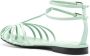 Alevì Elena leather flat sandals Green - Thumbnail 3