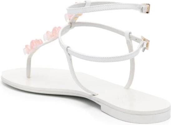 Alevì Jelly leather flat sandals White