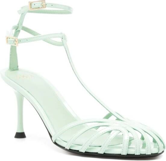 Alevì Jessie 75mm patent-leather sandals Green