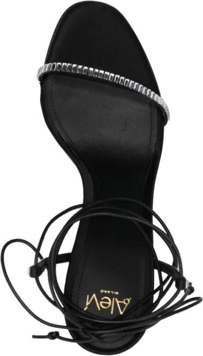 Alevì Kiki 120mm crystal leather sandals Black