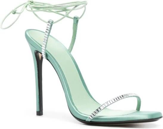Alevì Kiky 120mm leather sandals Green