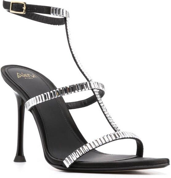 Alevì Lisa 110mm crystal-embellished sandals Black