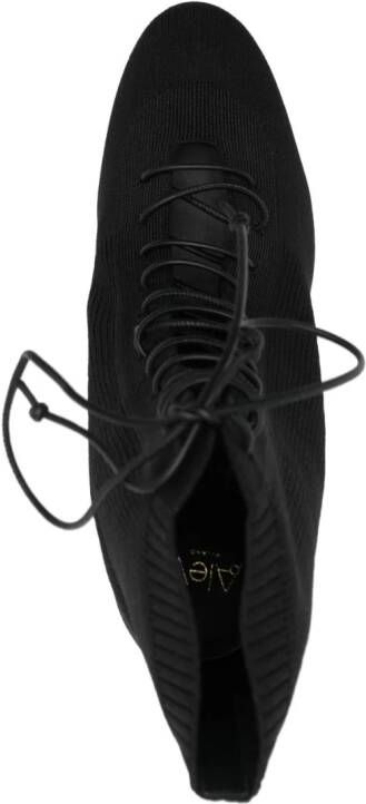 Alevì Love 100mm knit boots Black