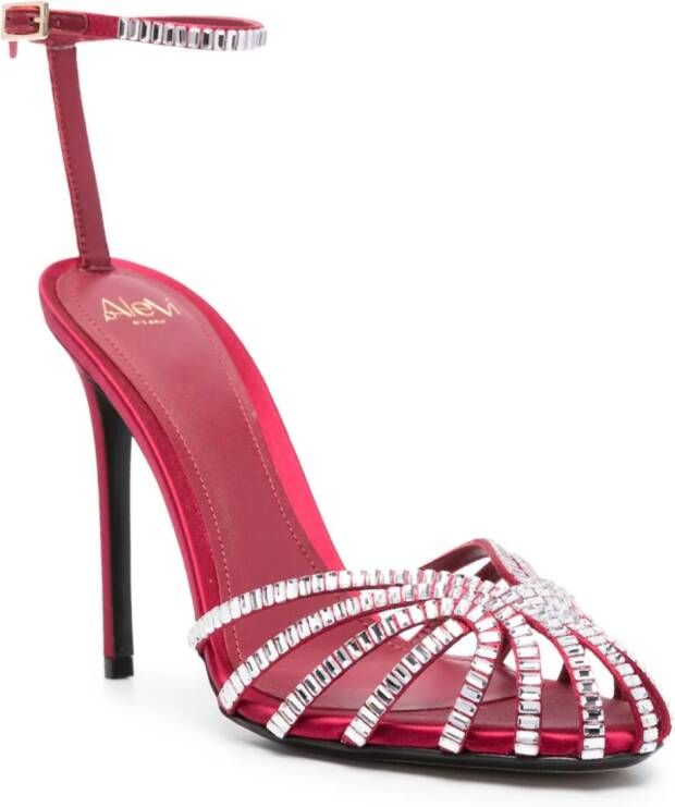 Alevì Penelope 120mm crystal-embellished pumps Red