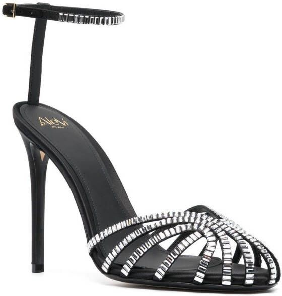 Alevì Penelope 120mm crystal-embellished sandals Black
