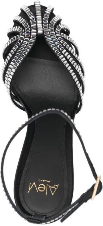 Alevì Penelope 120mm crystal-embellished sandals Black