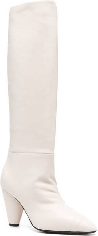 Alevì pointed knee-length boots Neutrals
