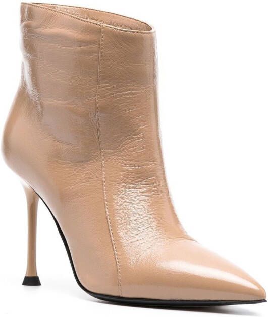 Alevì pointed leather boots Neutrals