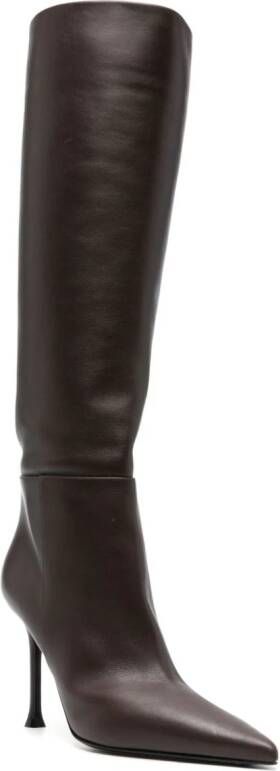 Alevì pointed-toe 100mm knee-boots Brown