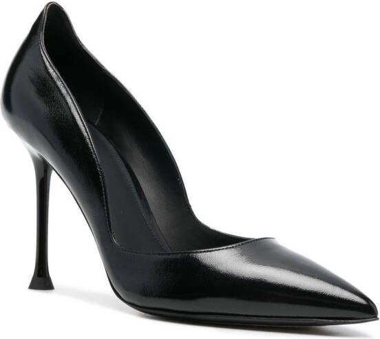 Alevì Pretty pointed leather pumps Black