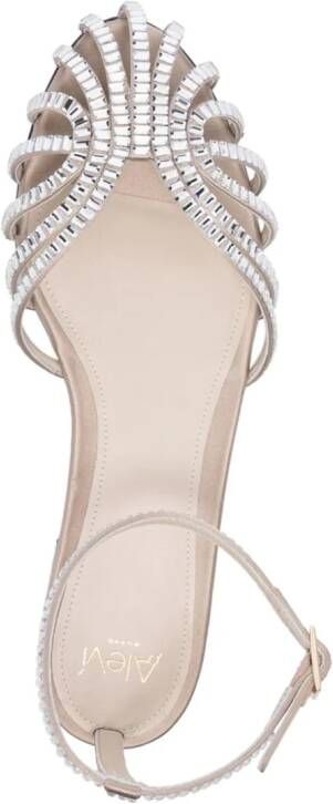 Alevì Rebecca crystal-embellished caged sandals Neutrals