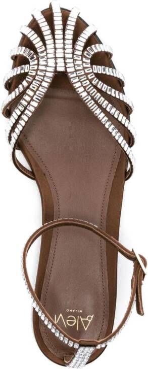 Alevì Rebecca crystal-embellished sandals Brown