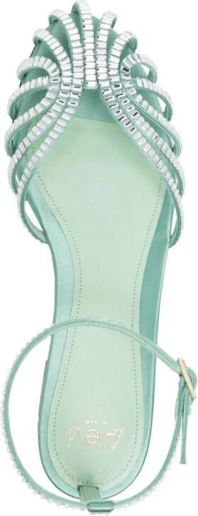 Alevì Rebecca crystal-embellished sandals Green