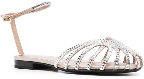 Alevì Rebecca crystal-embellished sandals Neutrals