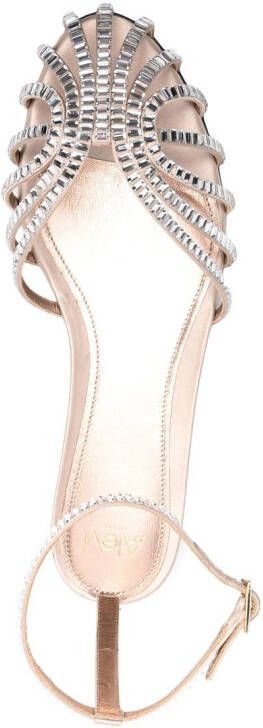 Alevì Rebecca crystal-embellished sandals Neutrals