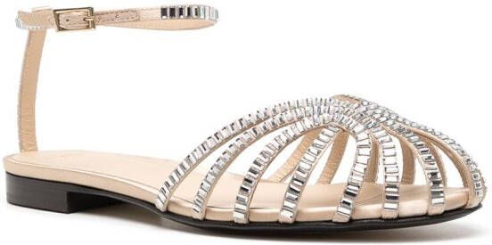 Alevì Rebecca crystal-embellished sandals Neutrals