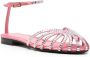 Alevì Rebecca leather flat sandals Pink - Thumbnail 2