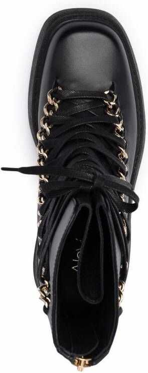 Alevì square-toe lace-up boots Black