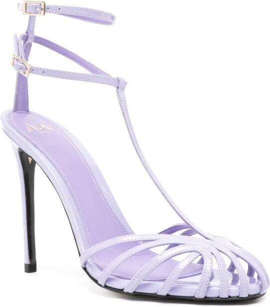Alevì Stella 110mm patent-leather sandals Purple
