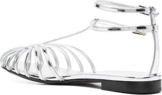 Alevì strappy cut-out leather sandals Silver