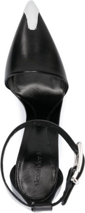 Alexander McQueen 105mm metallic toe-cap detail pumps Black
