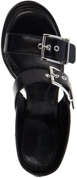 Alexander McQueen 120mm leather platform sandals Black