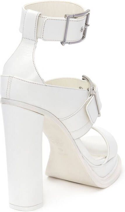 Alexander McQueen 120mm leather platform mules White